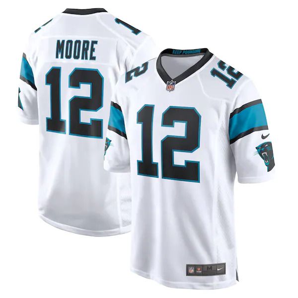 Men Carolina Panthers #12 DJ Moore Nike White Game NFL Jersey